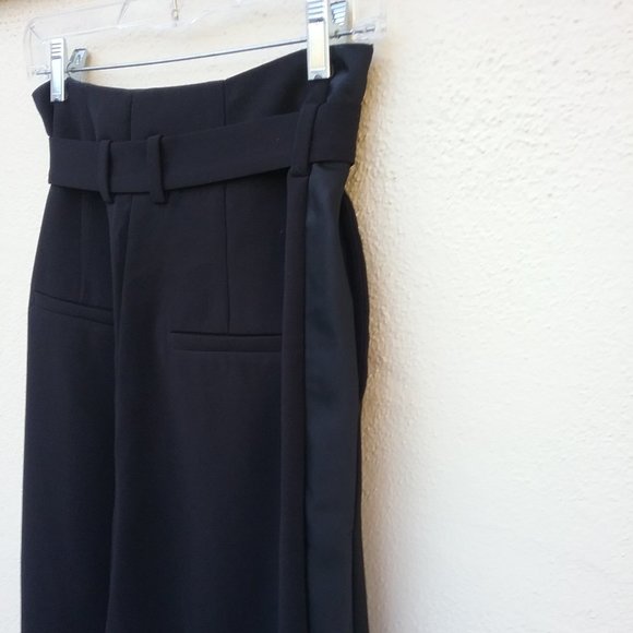 NWOT Black Paper Bag High Waisted Tuxedo Pants - Picture 10 of 16
